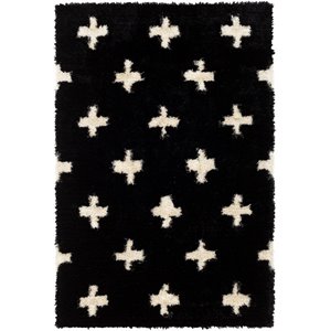 gibraltar gib-2303 2' x 3' rug in black and cream
