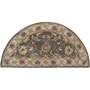 caesar cae-1005 2' x 4' hearth rug charcoal/khaki/yellow/gray/taupe/camel/brown