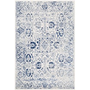 harput hap-1090 2' x 3' area rug in bright blue/light gray/black/ivory