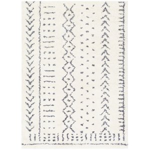 maroc shag mrs-2302 2' x 3' area rug in white and medium gray