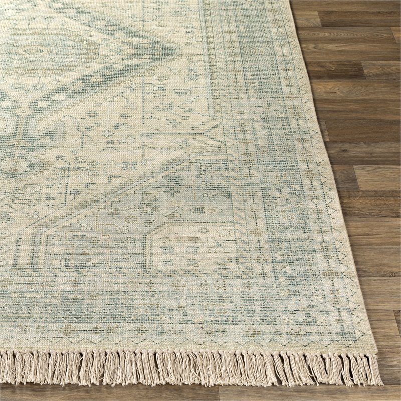 Zainab ZAI2303 8' x 10' Area Rug in Sage/Dark Green/Lime/White