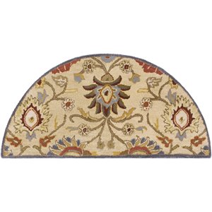 caesar cae-1116 2' x 4' hearth rug in ivory/denim/brick/khaki/camel/blue/orange