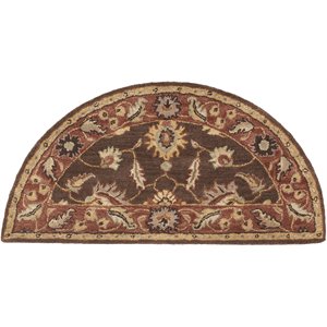caesar cae-1036 2' x 4' hearth rug in dark brown/clay/tan/camel/taupe/khaki
