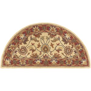 caesar cae-1001 2' x 4' hearth rug camel/orange/dark brown/clay/olive/charcoal