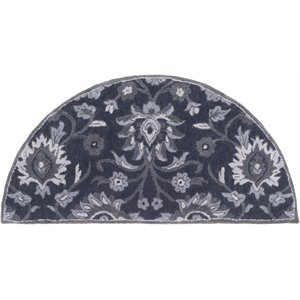 caesar cae-1191 2' x 4' hearth area rug in navy/charcoal/medium gray/denim