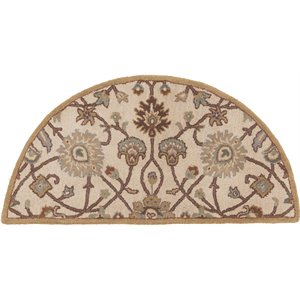caesar cae-1081 2' x 4' hearth rug khaki/medium gray/camel/dark brown/tan/wood