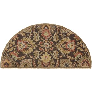 caesar cae-1028 2' x 4' hearth rug in brown/garnet/camel/clay/khaki/black/gray
