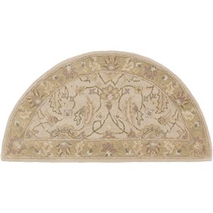 caesar cae-1114 2' x 4' hearth rug in ivory/green/gray/khaki/yellow/taupe/camel