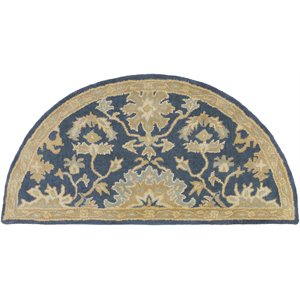 caesar cae-1145 2' x 4' hearth area rug in navy/ivory/medium gray/tan