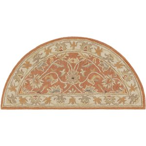 caesar cae-1124 2' x 4' hearth rug camel/moss/aqua/gray/burnt orange/dark brown