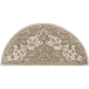 caesar cae-1143 2' x 4' hearth area rug in khaki/gray/camel/sage/dark brown