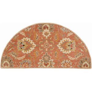 caesar cae-1112 2' x 4' hearth rug terracotta/orange/sage/clay/olive/moss/camel