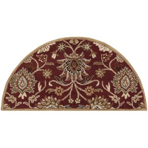 caesar cae-1061 2' x 4' hearth rug burgundy/taupe/tan/brown/khaki/camel/orange