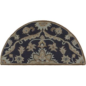 caesar cae-1113 2' x 4' hearth rug in navy/taupe/tan/khaki/sage/denim/dark brown