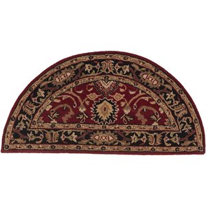 caesar cae-1031 2' x 4' hearth rug in burgundy/black/khaki/olive/beige/camel/red