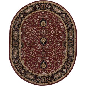 caesar cae-1031 8' x 10' oval rug in burgundy/black/khaki/olive/beige/camel/red