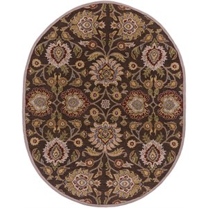 caesar cae-1051 8' x 10' oval rug brown/orange/olive/khaki/taupe/tan/green/red