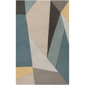 forum fm-7223 10' x 14' rectangle rug teal/sage/gray/charcoal