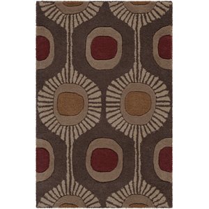 forum fm-7170 10' x 14' rectangle rug in dark brown/camel/burnt orange/rust