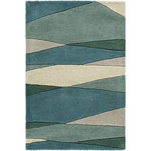 forum fm-7204 10' x 14' rectangle rug seafoam/dark green/teal/tan/butter