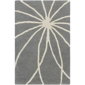 forum fm-7173 10' x 14' rectangle area rug in charcoal and cream