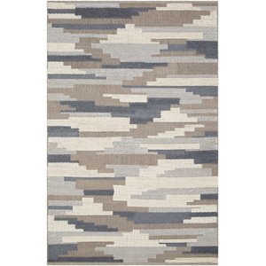 cocoon ccn-1003 10' x 14' rectangle area rug in denim/taupe/light gray/cream