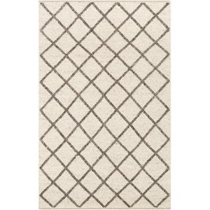 napels npl-2300 10' x 14' rectangle area rug in cream and dark brown