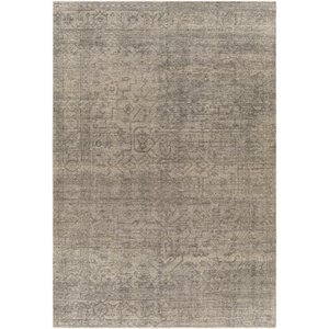 smyrna smy-2302 10' x 14' rectangle area rug in charcoal/beige/black