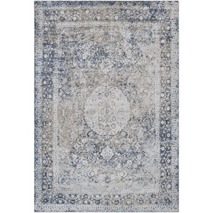 durham dur-1010 9' x 12' area rug in medium gray/charcoal/khaki/beige/taupe