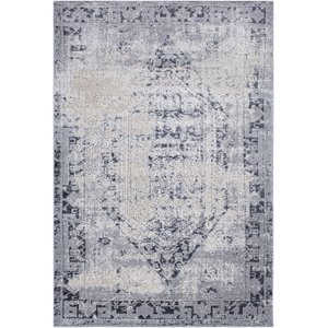 durham dur-1009 9' x 12' area rug in medium gray/charcoal/ink/khaki/beige