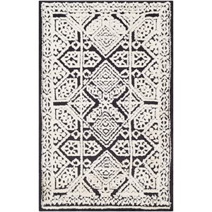 padma pam-2302 9' x 12' rectangle area rug in charcoal and beige