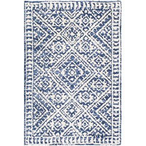 padma pam-2304 2' x 3' rectangle area rug in denim and beige