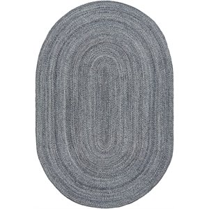 azalea aza-2320 6' x 9' oval rug light gray/medium gray/charcoal/brown