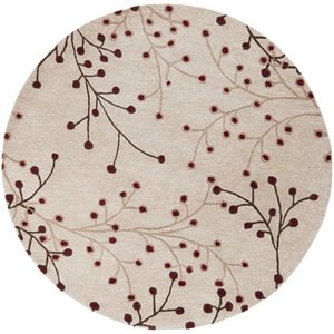 athena ath-5053 4' round area rug in burgundy/camel/dark brown