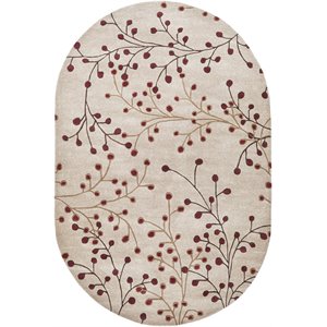 athena ath-5053 6' x 9' oval area rug in burgundy/camel/dark brown