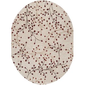 athena ath-5053 8' x 10' oval area rug in burgundy/camel/dark brown