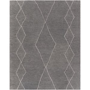 sinop snp-2307 8' x 10' rectangle area rug in charcoal and cream