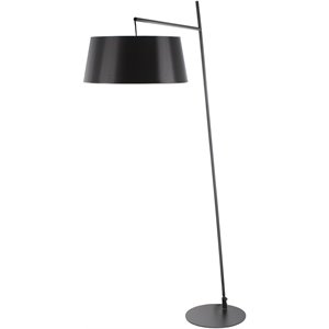 surya astro 1-light modern polyester and metal floor lamp in black