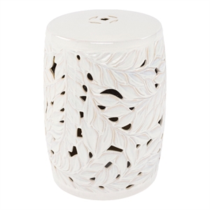 surya achilles modern style ceramic garden stool in white finish