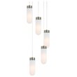 Woodbridge Lighting Tanner 5-Light LED Opal Bullet Cluster Pendant in Brass