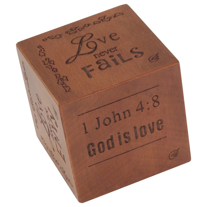 Woodbridge Lighting Light House Wood Bible Cube Paper Weight Accessory in Walnut
