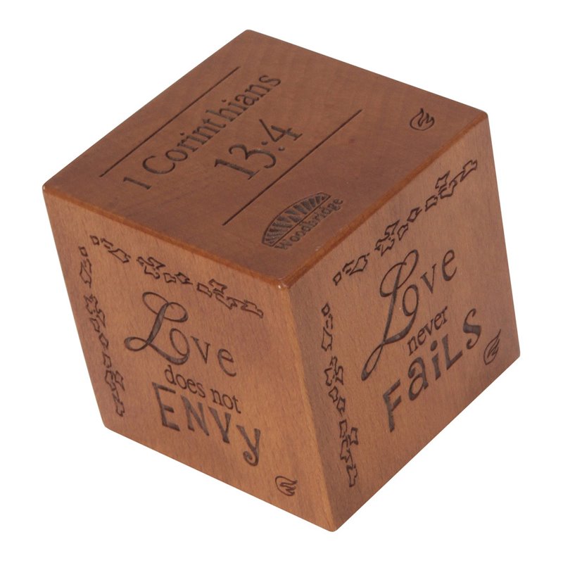 Woodbridge Lighting Light House Wood Bible Cube Paper Weight Accessory in Walnut