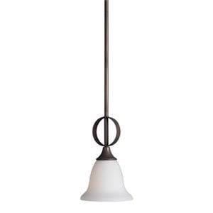 Woodbridge Lighting Fall River 1 Light Steel Metal Mini Pendant in Rubbed Bronze