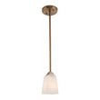 Woodbridge Lighting Berkley 1 Light Steel/Glass Mini Pendant in Brushed Brass