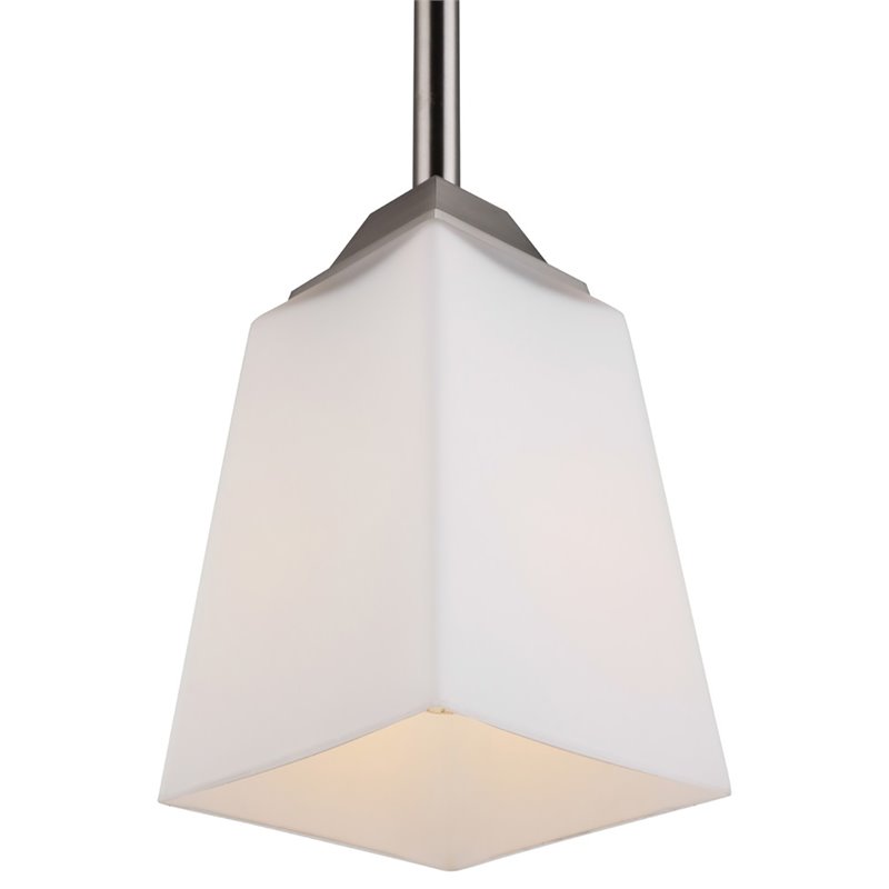 Woodbridge Lighting Berkley 1 Light Steel/Glass Mini Pendant in Satin Nickel