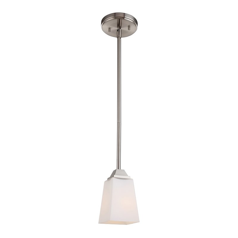 Woodbridge Lighting Berkley 1 Light Steel/Glass Mini Pendant in Satin Nickel
