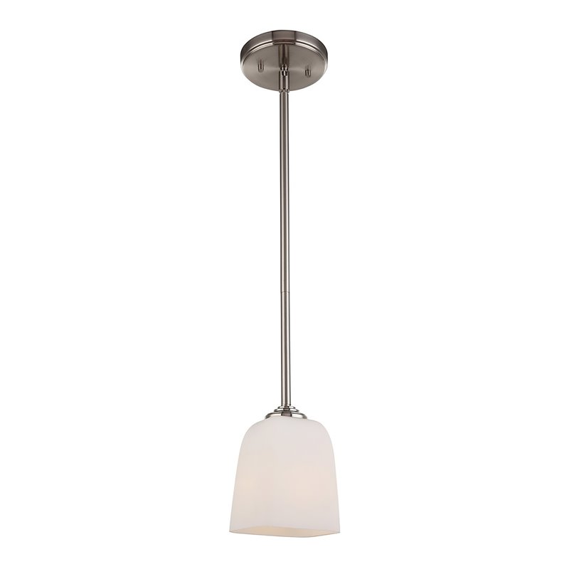 Woodbridge Lighting Blaire 1 Light Steel/Glass Mini Pendant in Satin Nickel