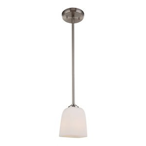 Woodbridge Lighting Blaire 1 Light Steel/Glass Mini Pendant in Satin Nickel