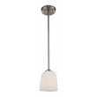 Woodbridge Lighting Blaire 1 Light Steel/Glass Mini Pendant in Satin Nickel