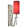 Woodbridge Lighting Haley 1 Light Wall Sconce in Satin Nickel/Maroon
